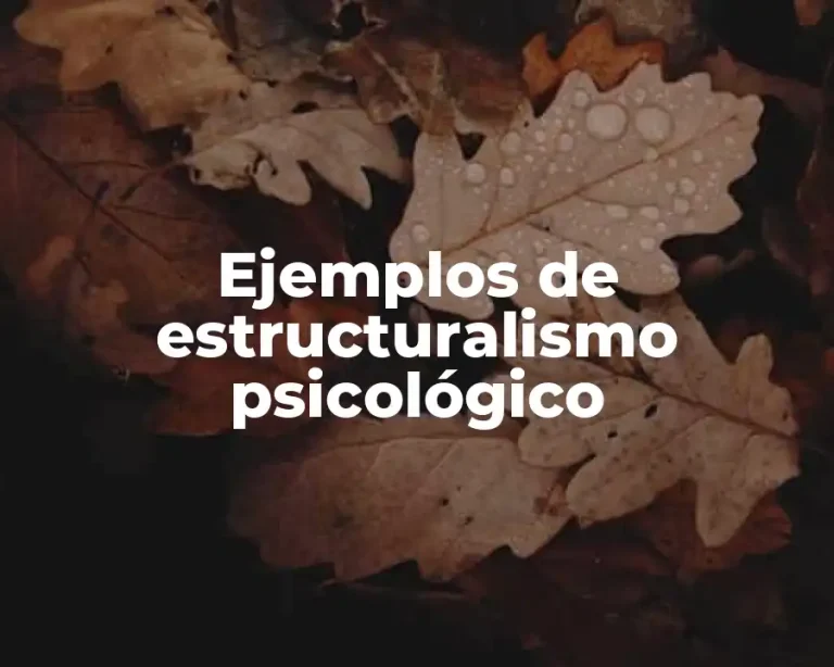 Ejemplos de estructuralismo psicológico