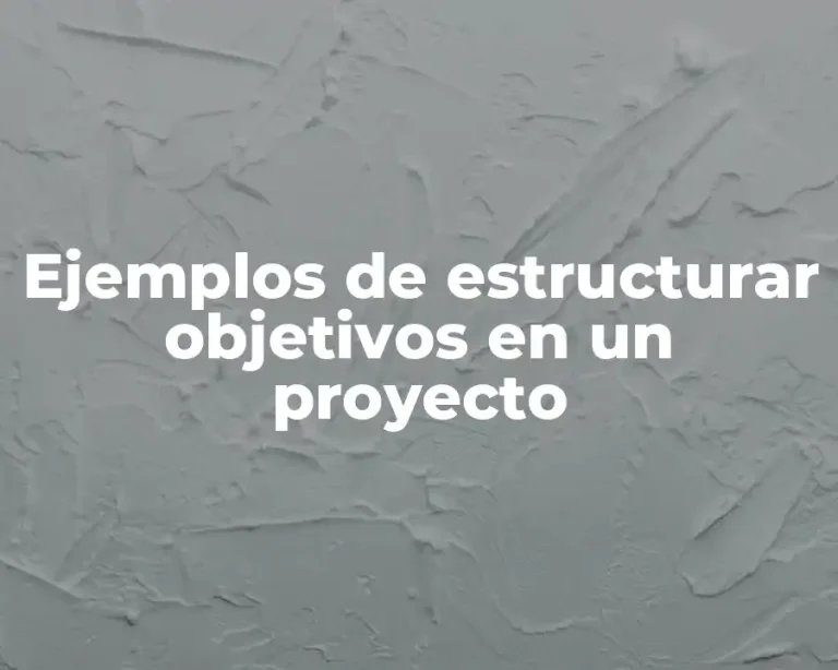 Ejemplos de estructurar objetivos en un proyecto