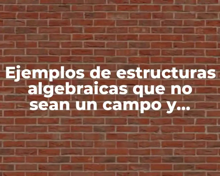 Ejemplos de estructuras algebraicas que no sean un campo y Significado