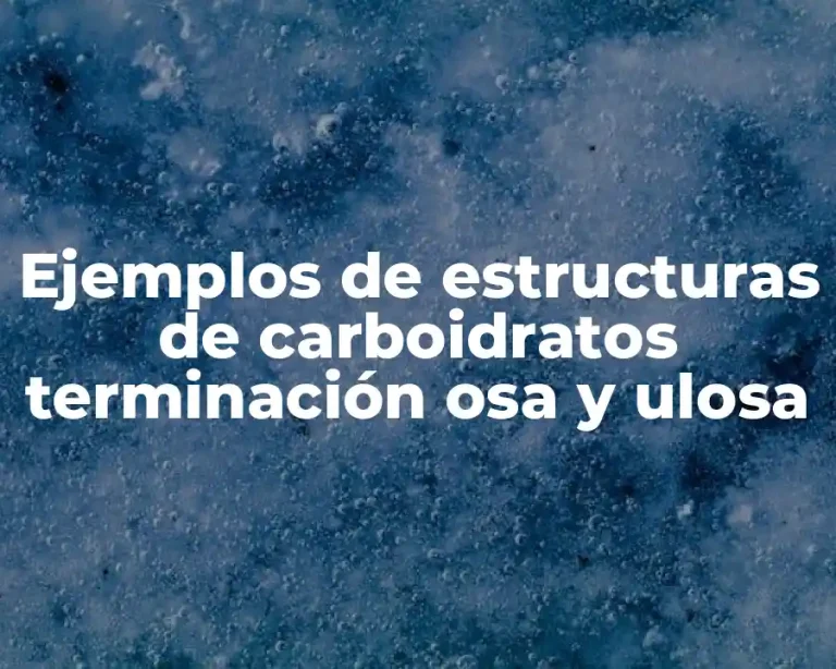 Ejemplos de estructuras de carboidratos terminación osa y ulosa