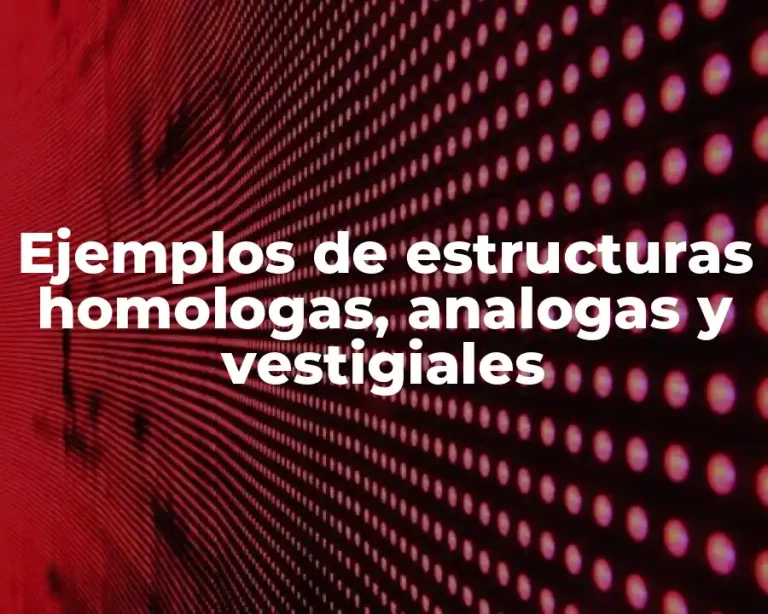 Ejemplos de estructuras homologas, analogas y vestigiales