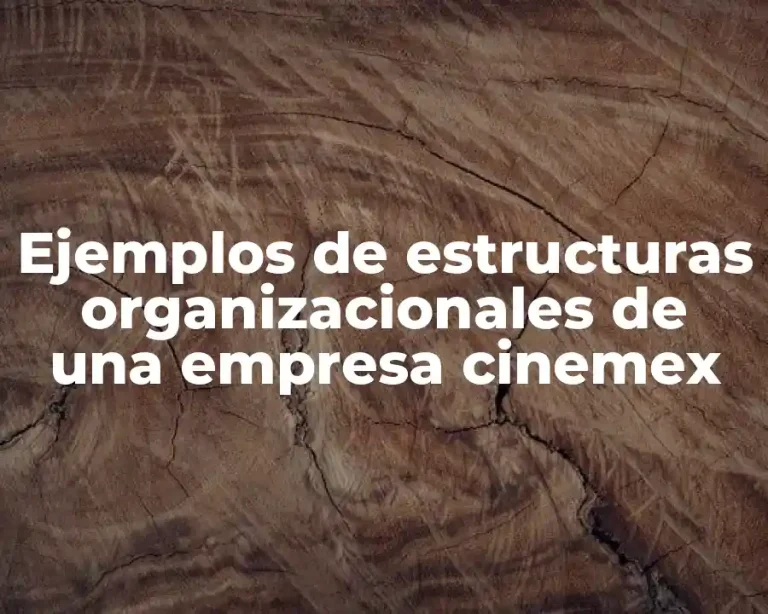 Ejemplos de estructuras organizacionales de una empresa cinemex