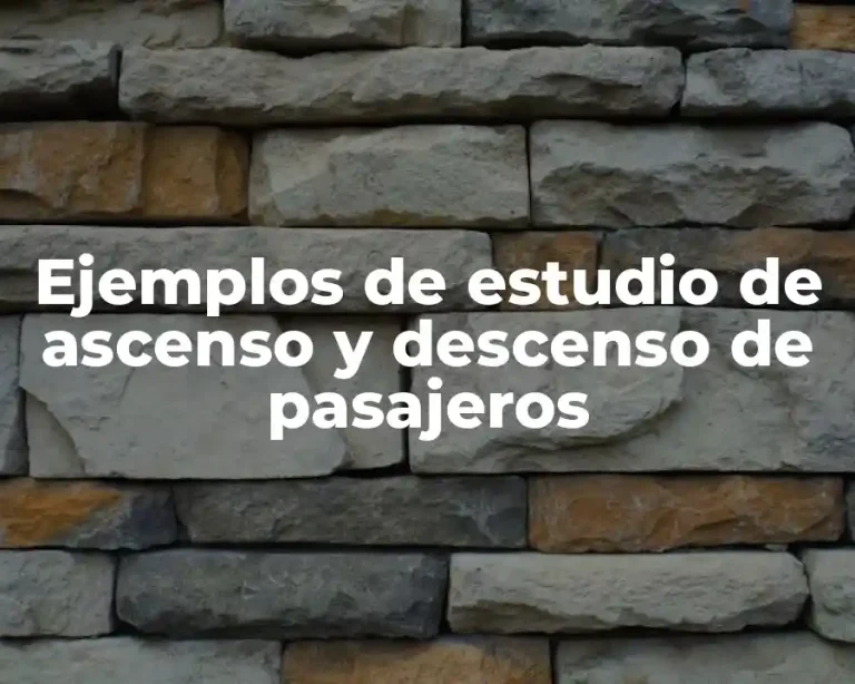 Ejemplos de estudio de ascenso y descenso de pasajeros