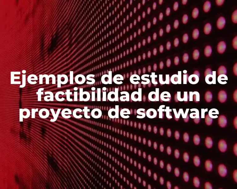 Ejemplos de estudio de factibilidad de un proyecto de software