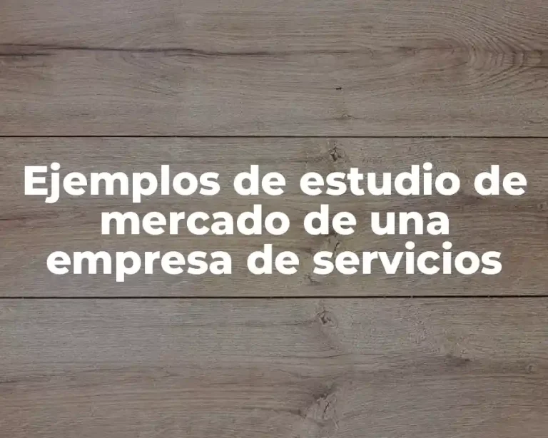 Ejemplos de estudio de mercado de una empresa de servicios