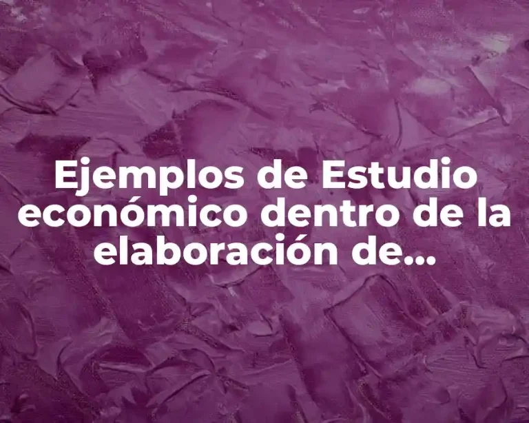 Ejemplos de Estudio económico dentro de la elaboración de proyectos