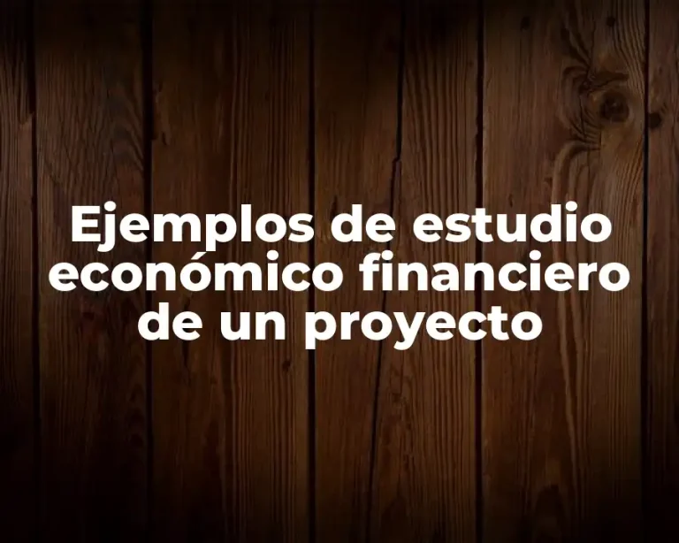 Ejemplos de estudio económico financiero de un proyecto