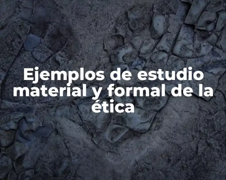 Ejemplos de estudio material y formal de la ética