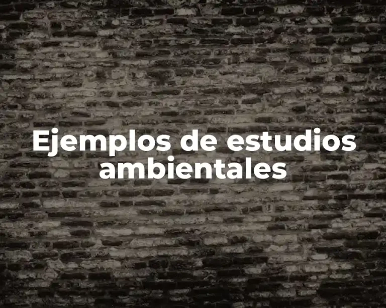 Ejemplos de estudios ambientales