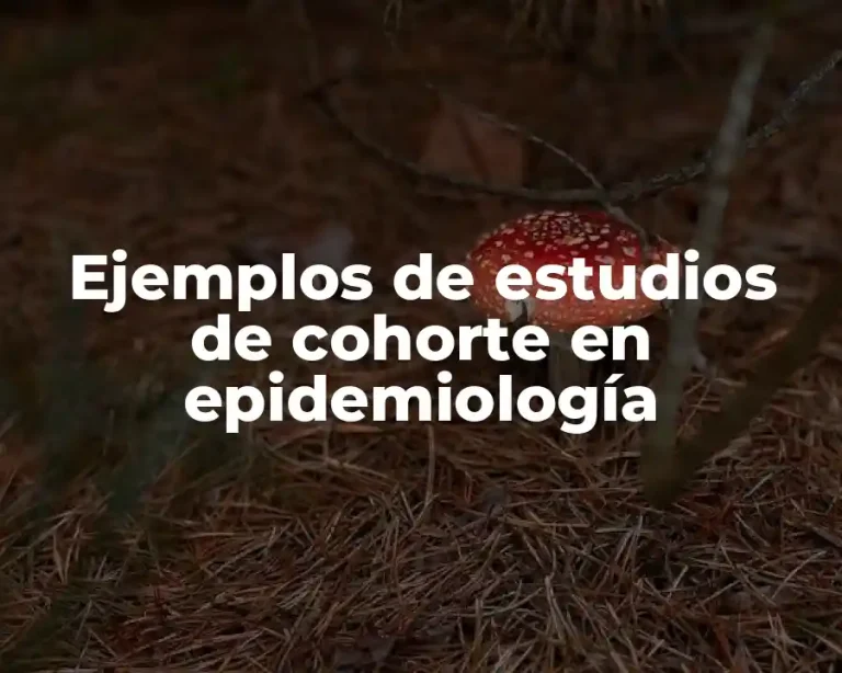 Ejemplos de estudios de cohorte en epidemiología