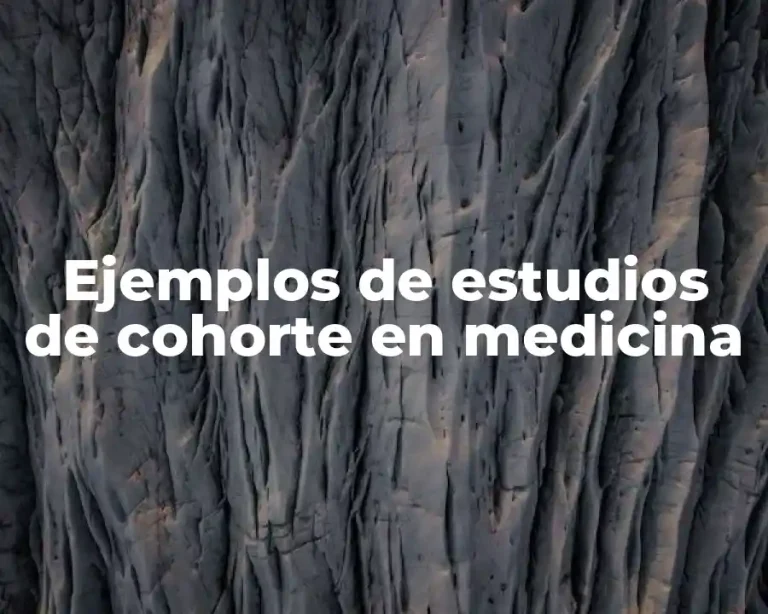 Ejemplos de estudios de cohorte en medicina