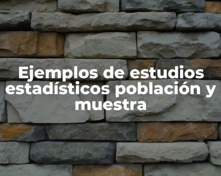 Ejemplos de estudios estadísticos población y muestra