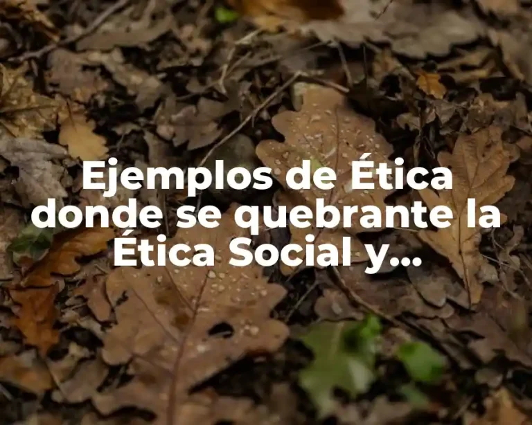 Ejemplos de Ética donde se quebrante la Ética Social y Significado