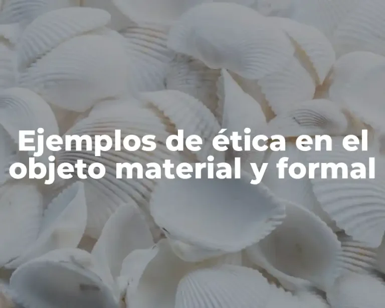 Ejemplos de ética en el objeto material y formal