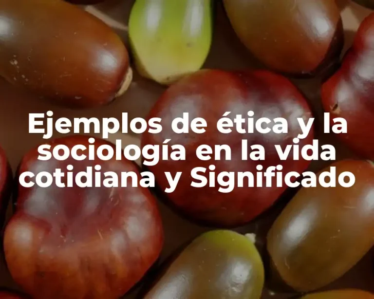 Ejemplos de ética y la sociología en la vida cotidiana y Significado