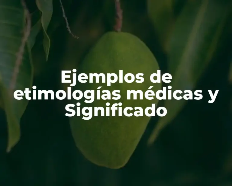 Ejemplos de etimologías médicas y Significado