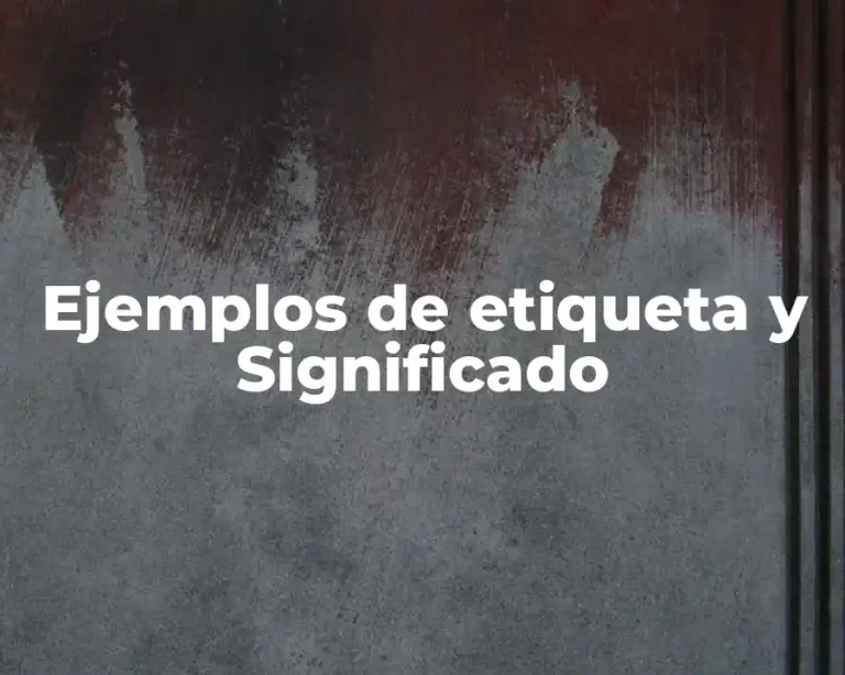 Ejemplos de etiqueta y Significado