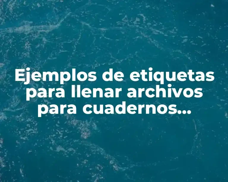 Ejemplos de etiquetas para llenar archivos para cuadernos secundaria