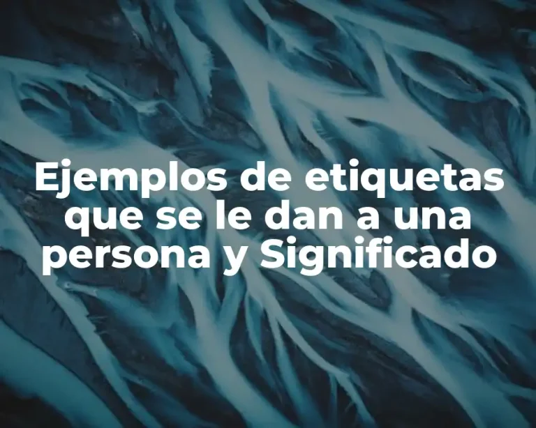 Ejemplos de etiquetas que se le dan a una persona y Significado