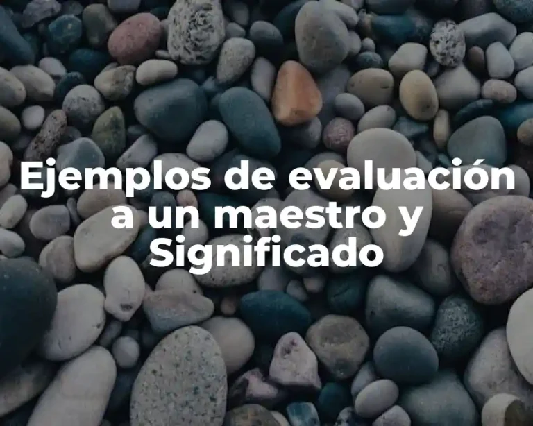 Ejemplos de evaluación a un maestro y Significado