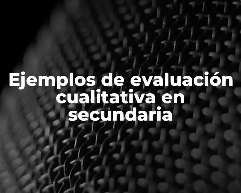 Ejemplos de evaluación cualitativa en secundaria