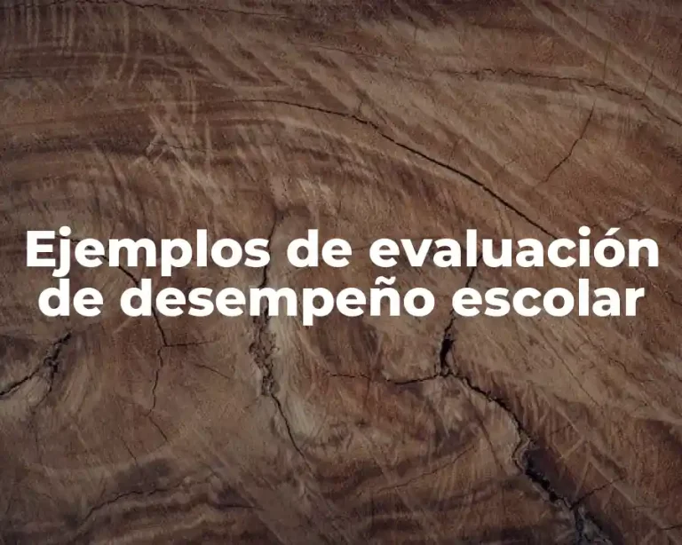 Ejemplos de evaluación de desempeño escolar