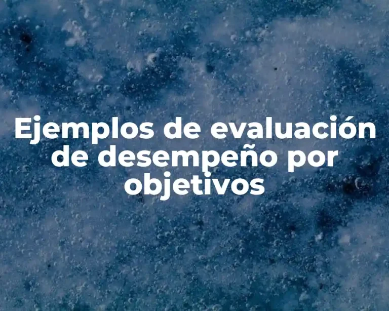 Ejemplos de evaluación de desempeño por objetivos