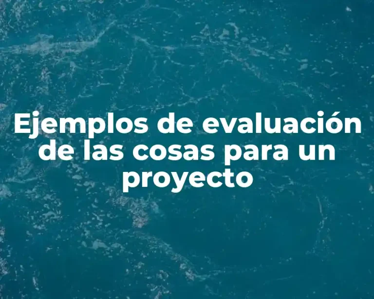 Ejemplos de evaluación de las cosas para un proyecto