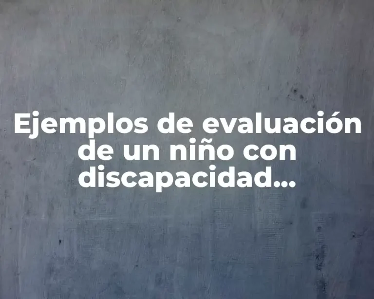Ejemplos de evaluación de un niño con discapacidad intelectual