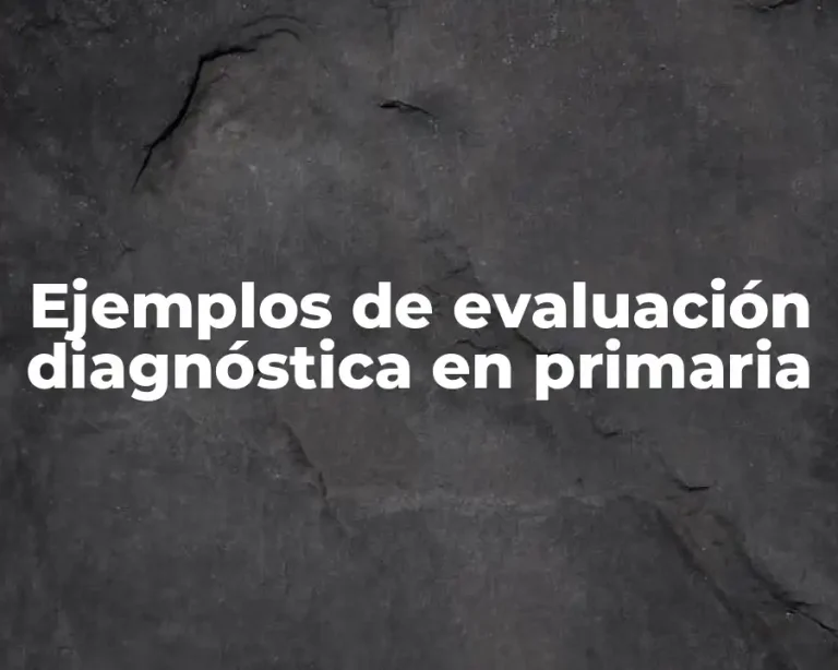 Ejemplos de evaluación diagnóstica en primaria