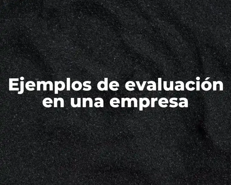 Ejemplos de evaluación en una empresa