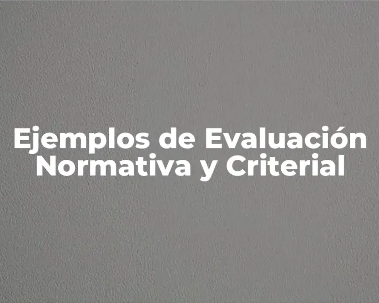 Ejemplos de Evaluación Normativa y Criterial