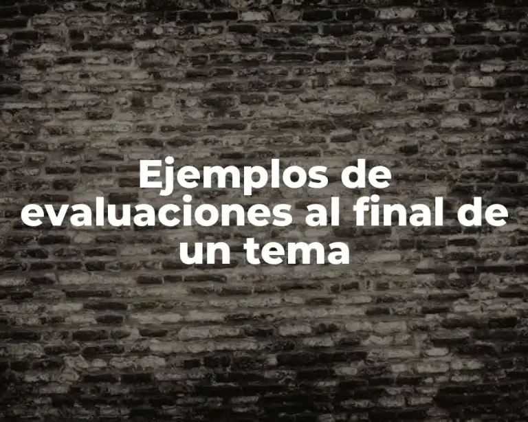Ejemplos de evaluaciones al final de un tema