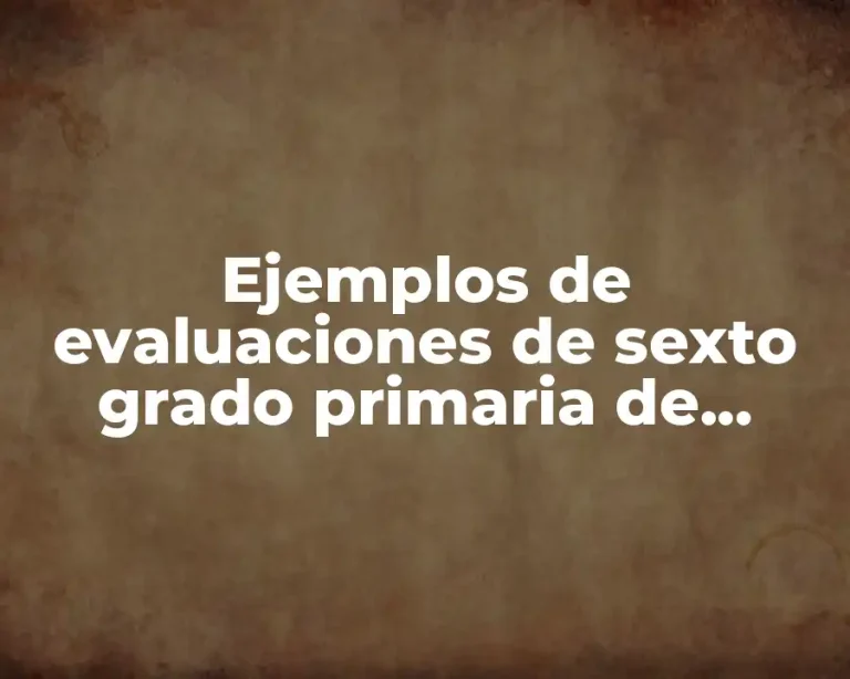 Ejemplos de evaluaciones de sexto grado primaria de ciencias naturales