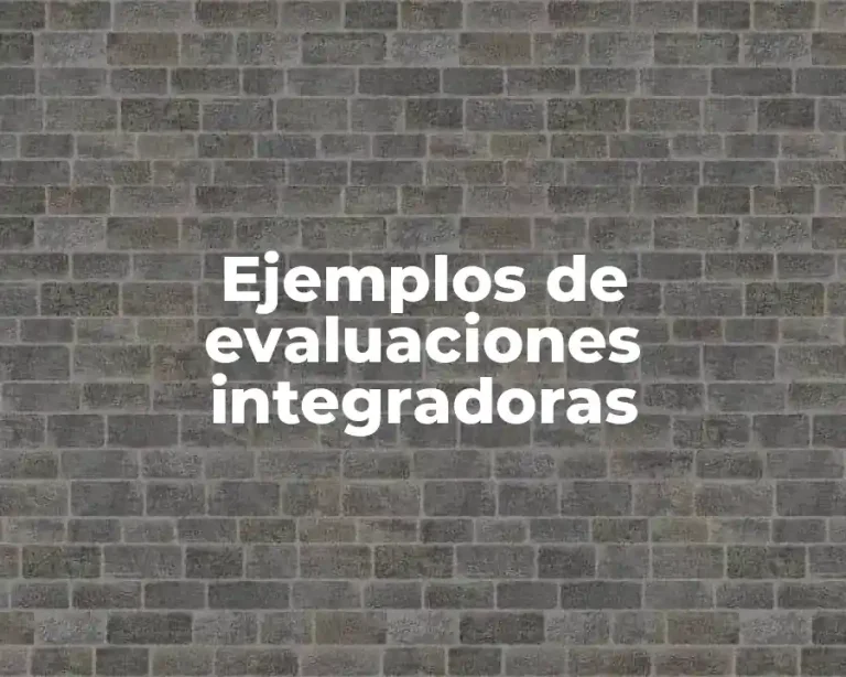 Ejemplos de evaluaciones integradoras