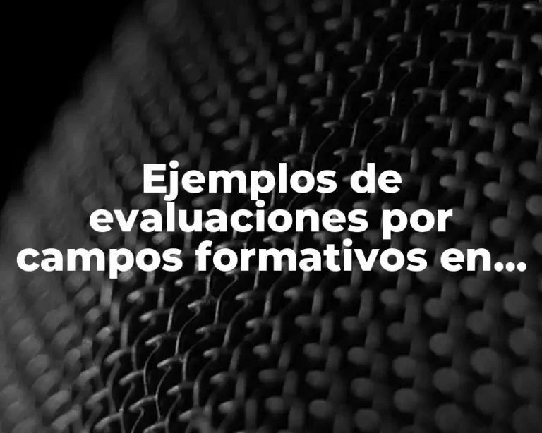 Ejemplos de evaluaciones por campos formativos en preescolar