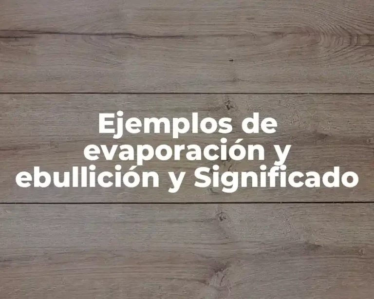 Ejemplos de evaporación y ebullición y Significado