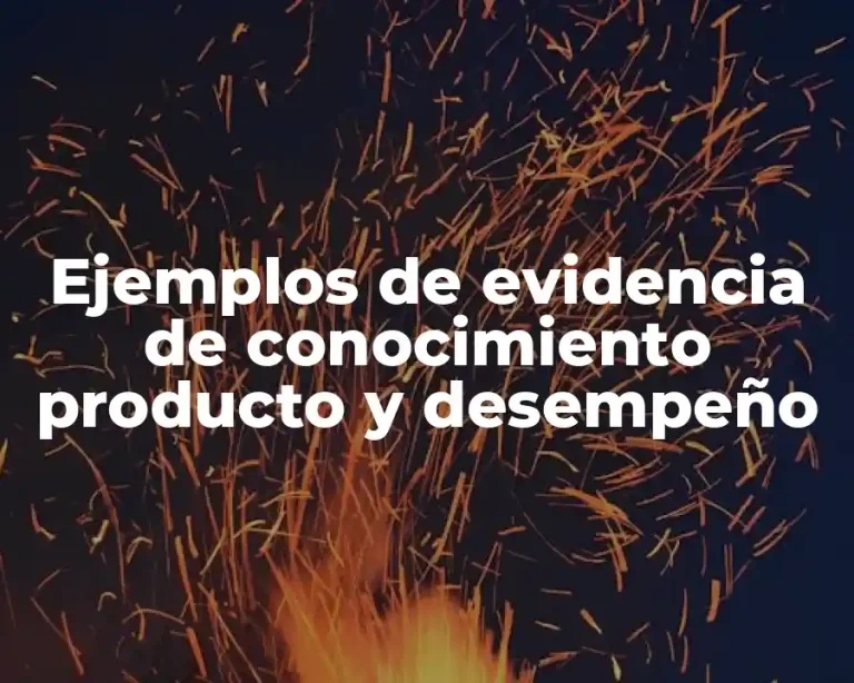 Ejemplos de evidencia de conocimiento producto y desempeño