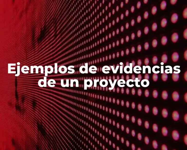 Ejemplos de evidencias de un proyecto