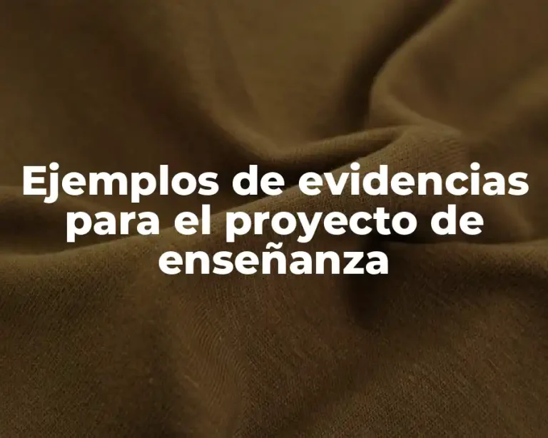 Ejemplos de evidencias para el proyecto de enseñanza