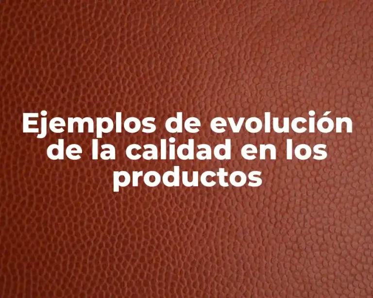 Ejemplos de evolución de la calidad en los productos