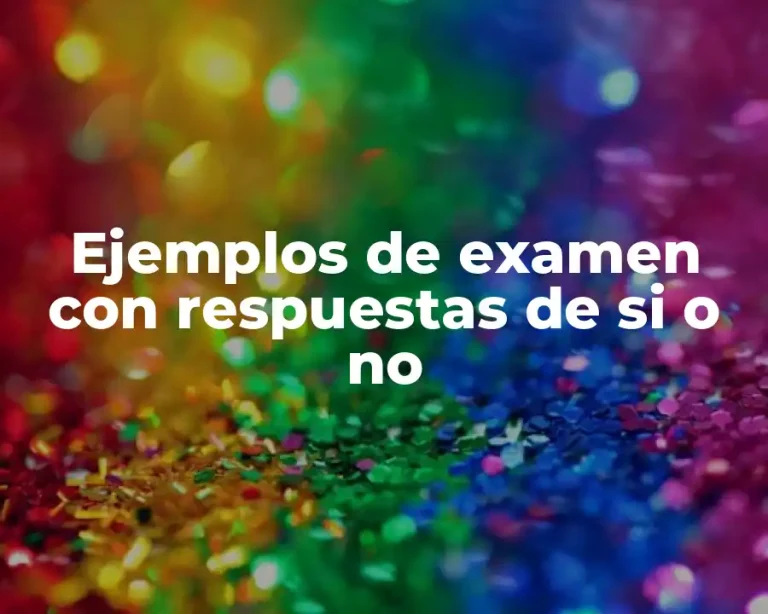 Ejemplos de examen con respuestas de si o no