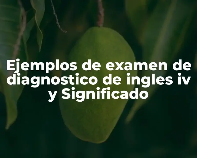 Ejemplos de examen de diagnostico de ingles iv y Significado