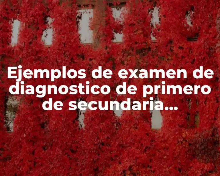 Ejemplos de examen de diagnostico de primero de secundaria matematicas