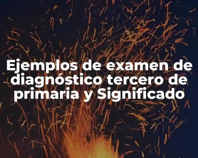 Ejemplos de examen de diagnóstico tercero de primaria y Significado