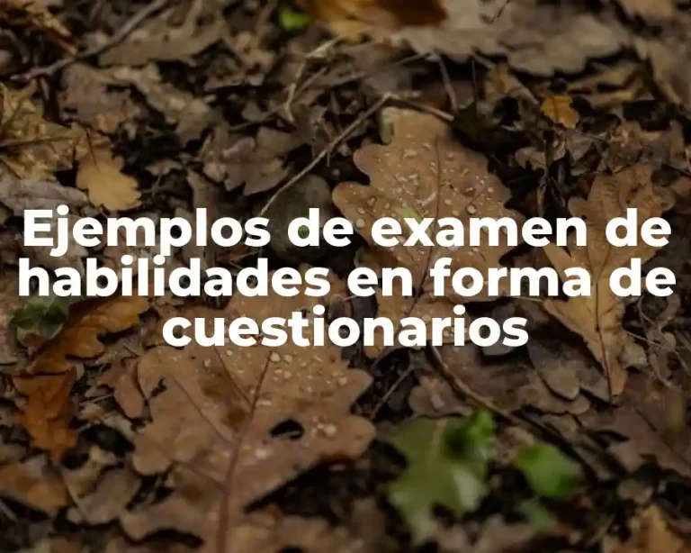 Ejemplos de examen de habilidades en forma de cuestionarios