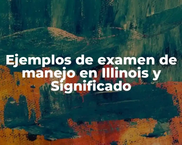 Ejemplos de examen de manejo en Illinois y Significado