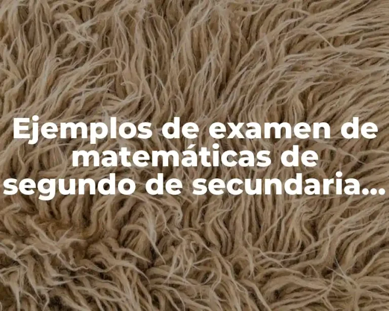 Ejemplos de examen de matemáticas de segundo de secundaria y Significado