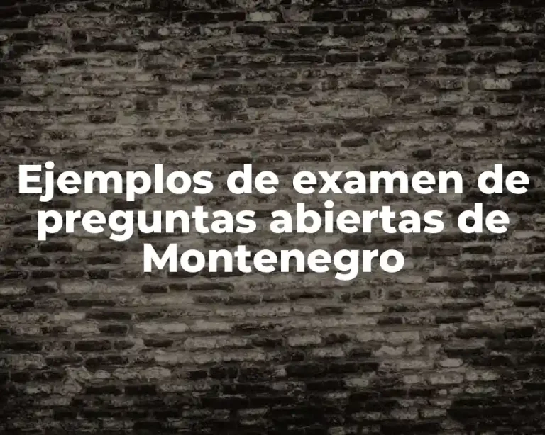 Ejemplos de examen de preguntas abiertas de Montenegro