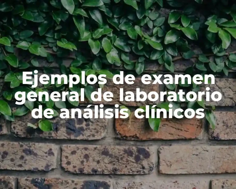 Ejemplos de examen general de laboratorio de análisis clínicos